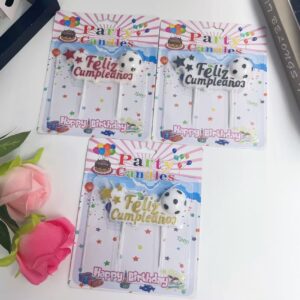 Spanish birthday letter soccer candle card