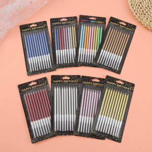 10 straight gold-plated birthday candles Material: Paraffin